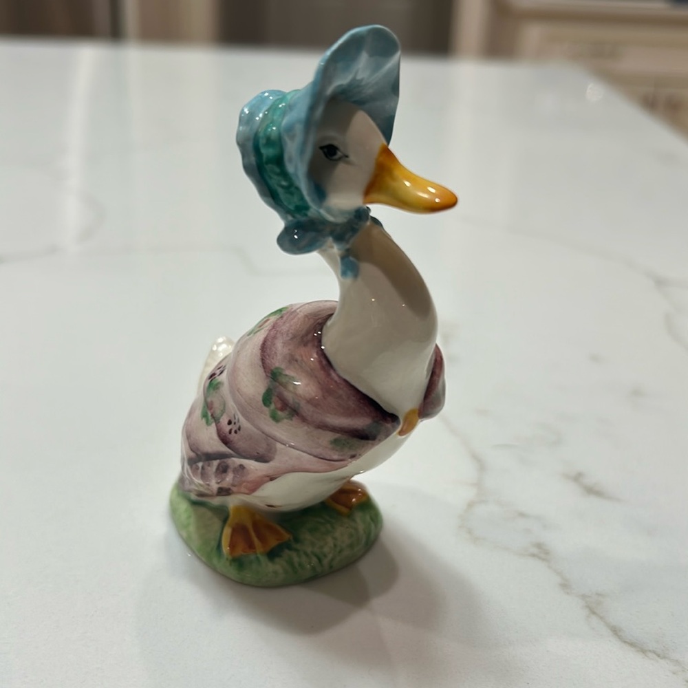 Beatrix Potter’s Jemina Puddleduck porcelain figurine from England, 4” tall.